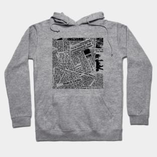 Newspaper Print Hoodie